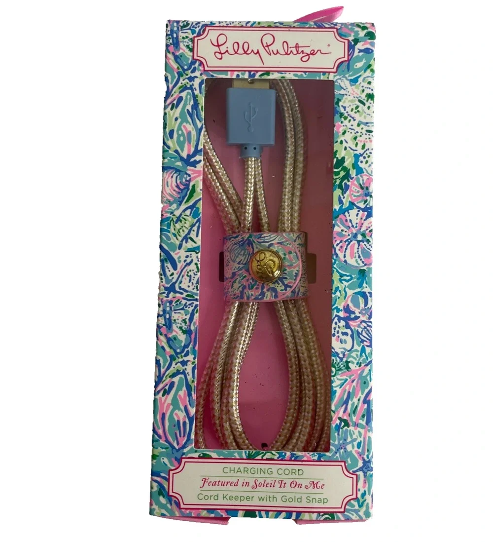 Lilly Pulitzer Phone Charging Cord 5’ Soliel It On Me 8 Pin To USB 2.0